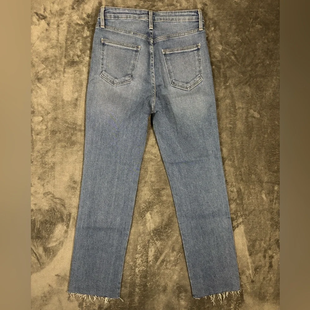 Just Black Straight‎ Leg Jeans Size 28 Destructed Hem